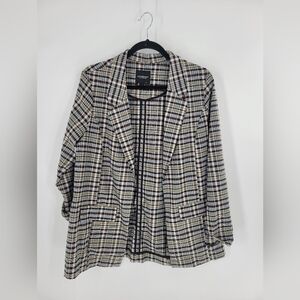Liverpool Los Angeles Plaid Boyfriend Open Blazer Relaxed Fit Size L